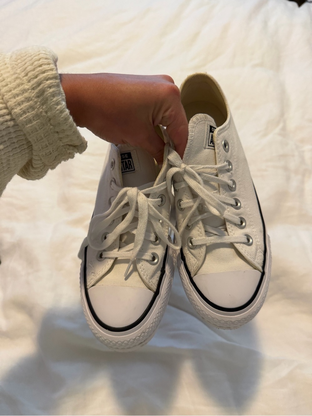 Platform Converse White Low Top Sneakers